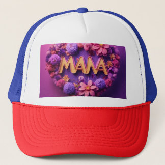 Casquette "Mama Love - Neon Heart avec Floral Arrière - plan