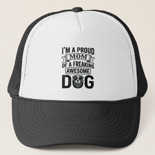 Casquette Maman de chien fière dessin vectoriel de gravure v (Devant)