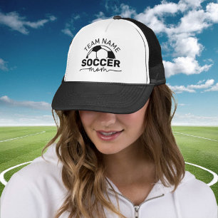 Casquette Maman de football noir et blanc personnalisée