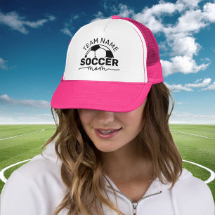 Casquette Maman de football rose chaud personnalisé
