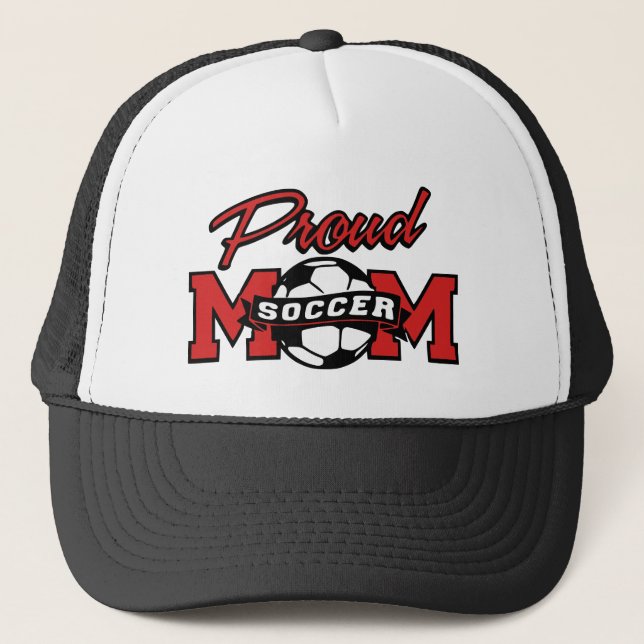 Casquette Maman de football rouge et noire (Devant)