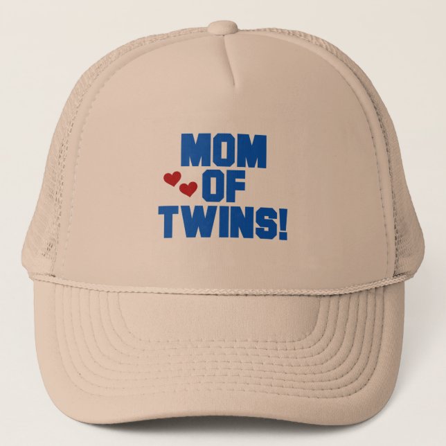 Casquette Maman de maillots et cadeaux Twins-Blue Text (Devant)