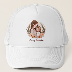 Casquette Maman et fille avec couronne Rose 2