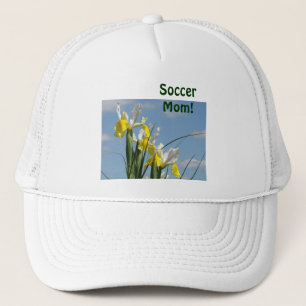 Casquette Maman foot ! chapeaux de sport Iris Fleurs Ciel Bl