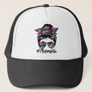 Casquette Maman Vie Messy Cheveux Bun Floral Femmes Mère