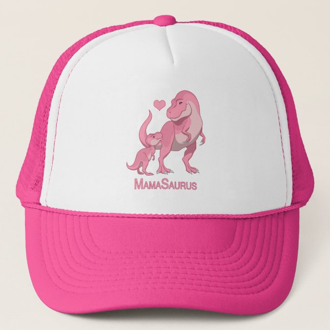 Casquette MamaSaurus T-Rex et bébé fille Dinosaures (Devant)