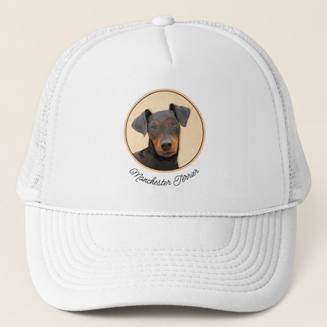 Casquette Manchester Terrier Peinture Art animal original (Devant)