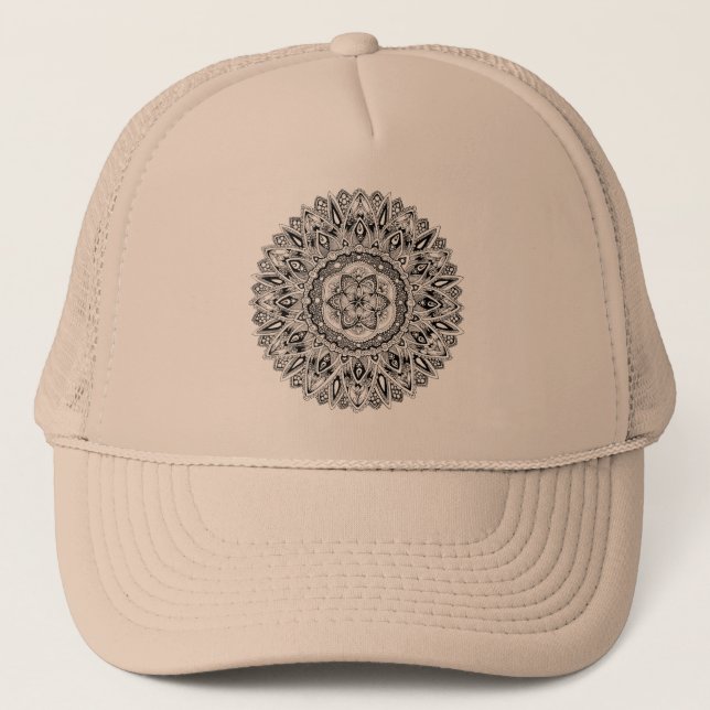 Casquette Mandala de fleur avec la graine de la vie (Devant)
