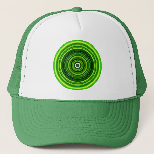 Casquette Mandala vert géomagnétique (Devant)