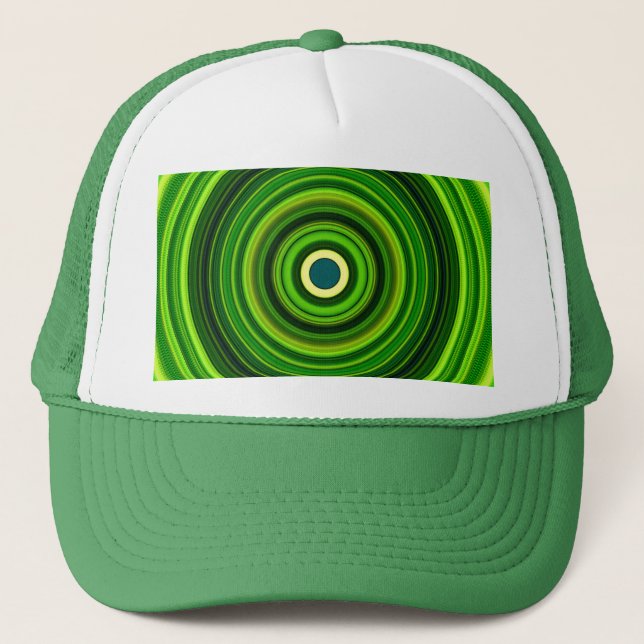 Casquette Mandala vert géomagnétique (Devant)