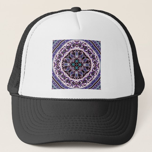 Casquette Mandala violet (Devant)