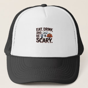 Casquette Manger Boire Être Effrayant Halloween Citrouille C