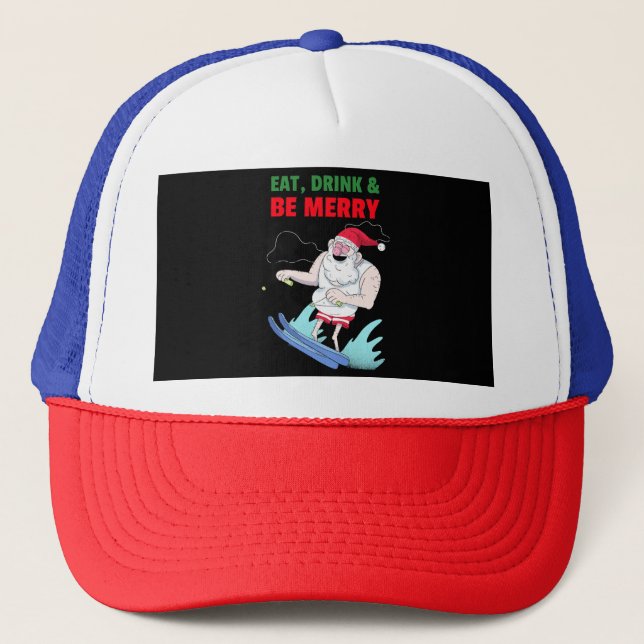 Casquette Manger, Boire & Joyeux Noël (Devant)