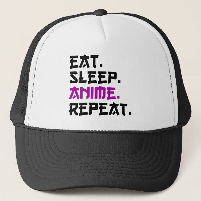 Casquette Manger Dormir Anime Répéter      (Devant)