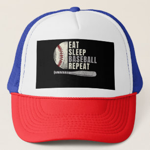 Casquette Manger Dormir Baseball Répéter Drôle Joueur de Bas