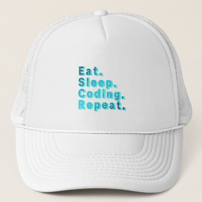 Casquette Manger Dormir Codage Répéter - Humour Tech Drôle (Devant)