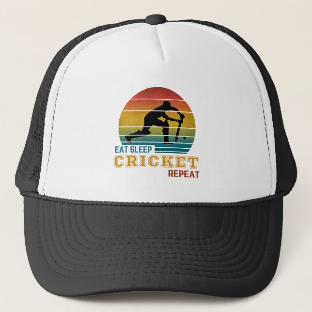 Casquette Manger Dormir Cricket Répéter  (Devant)