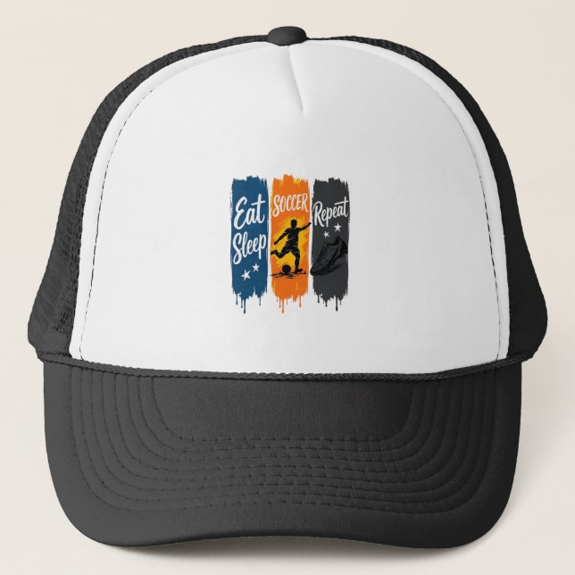 Casquette Manger Dormir Football Répéter Conception de Maill (Devant)
