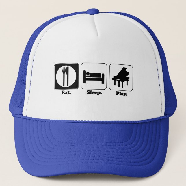 Casquette manger dormir jouer piano (Devant)