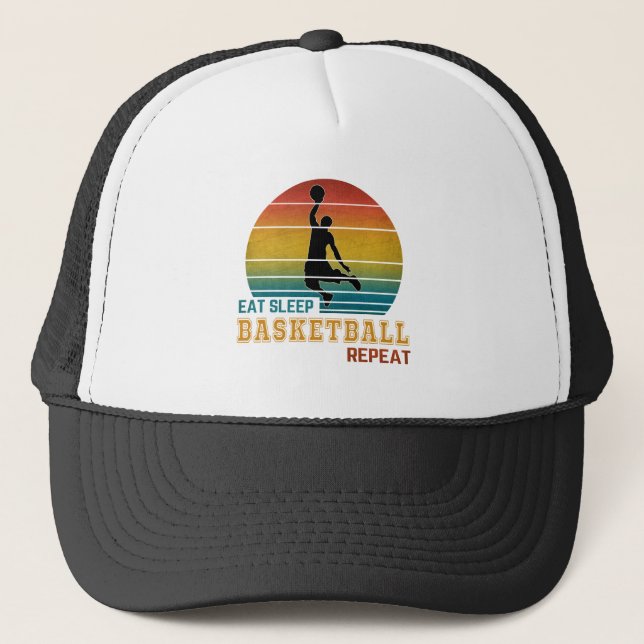 Casquette Manger Sommeil Basket-ball Répéter  (Devant)