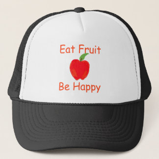 Casquette Mangez du fruit, soyez heureux avec grand Apple