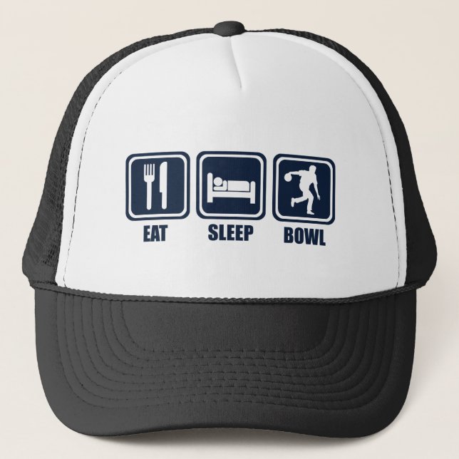 Casquette Mangez la répétition de bowling de sommeil (Devant)