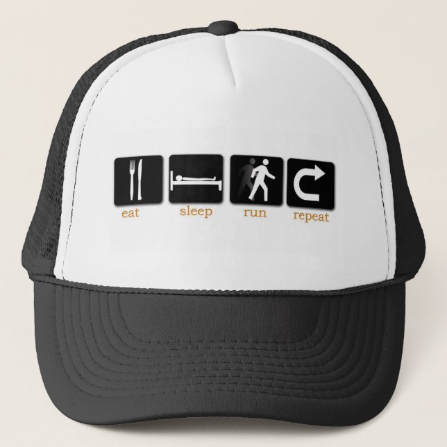 Casquette Mangez la répétition de course de sommeil (Devant)