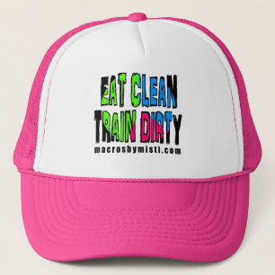 Casquette Mangez le train propre sale, macros par le