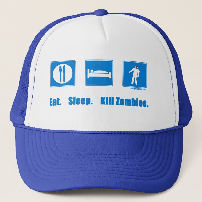 Casquette Mangez. Sommeil. Zombis de mise à mort (Devant)