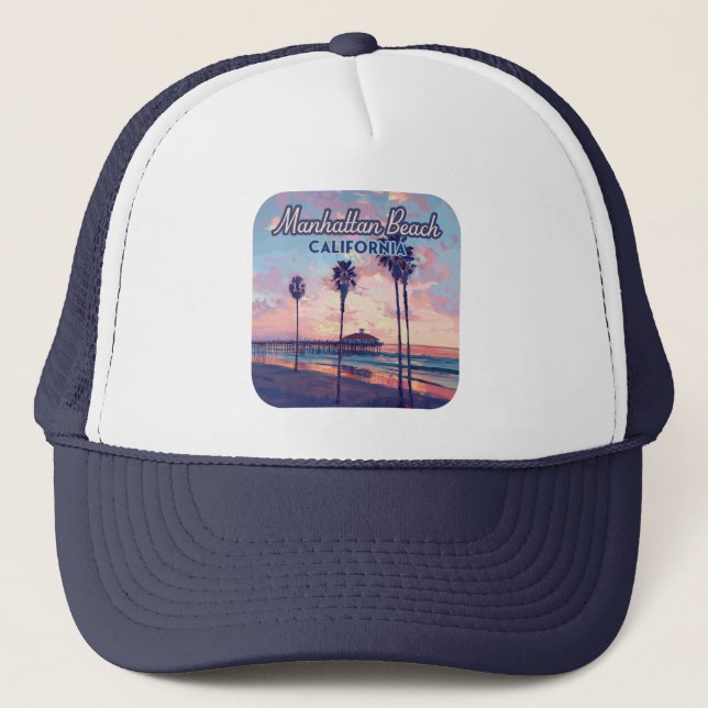 Casquette Manhattan Beach Californie Los Angeles Retro (Devant)