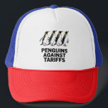Casquette Manifestation de manchots vintages contre les tari<br><div class="desc">Manifestation de pingouins vintages contre les pingouins amusants</div>