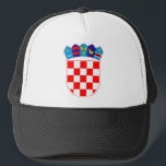 Casquette Manteau des bras de la Croatie, emblème croate,<br><div class="desc">Manteau des bras de la république de Croatie (Grb Republike Hrvatske) - emblème croate
la Croatie,  drapeaux,  drapeau,  croate,  Croate,  Zagreb,  hrvatska,  souvenir,  souvenirs</div>