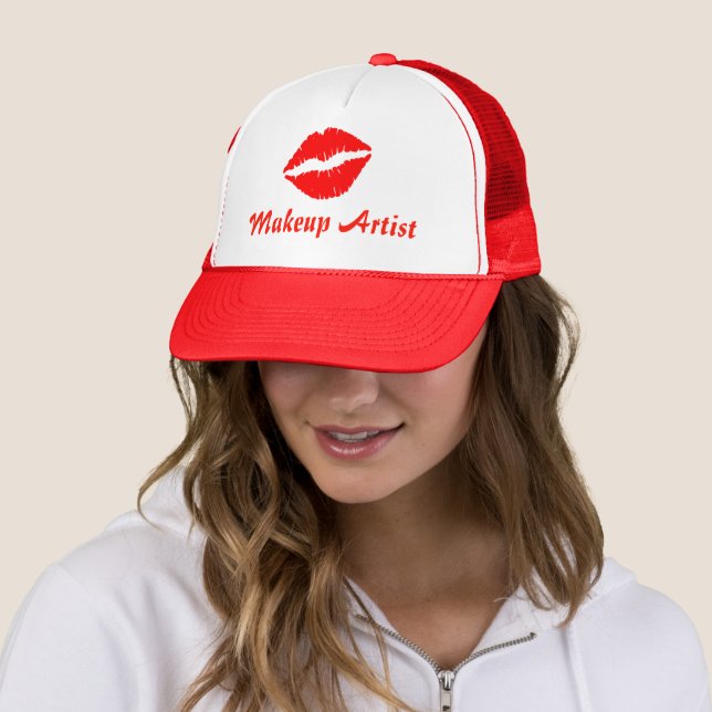 Casquette Maquillage Artiste Lip Print (En situation)