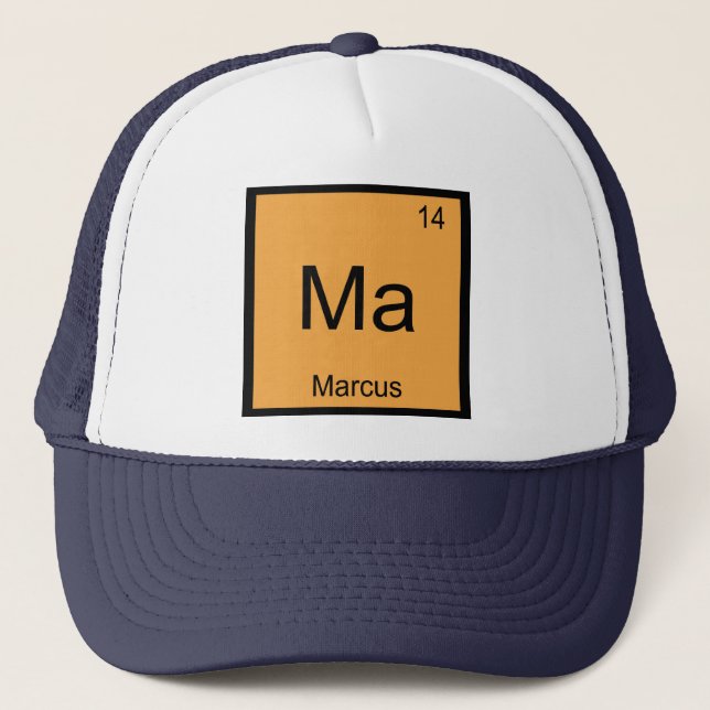 Casquette Marcus Nom Chimie Élément Tableau périodique (Devant)
