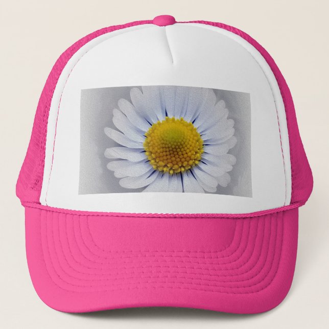 Casquette marguerite blanche brillante (Devant)