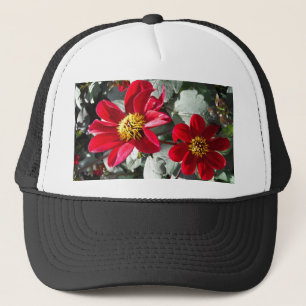 Casquette marguerite rose chaud rouge / marguerites fleurs