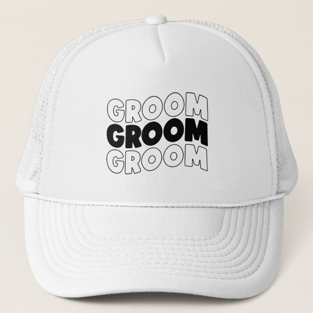 Casquette Mariage calligraphié Cool Groom  (Devant)
