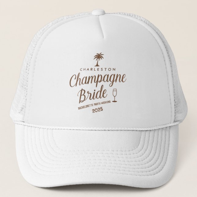 Casquette Mariage de Charleston Champagne Personnalisé Enter (Devant)