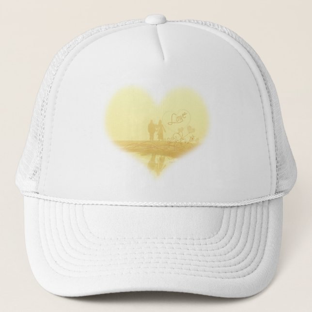 Casquette Mariage de la plage de Coeur Jaune (Devant)