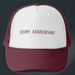 Casquette Mariage Joyeux Anniversaire Texte Couleur Maroon P<br><div class="desc">Joyeux Anniversaire Texte ou nom ou mot avec le rouge foncé Texte Couleur blanc et marron Couleur Casquette Cool un beau chapeau ou Casquette</div>