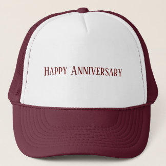 Casquette Mariage Joyeux Anniversaire Texte Couleur Maroon P