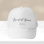 Casquette Mariage minimaliste chic personnalisé<br><div class="desc">Cette simple et chic bonne casquette d'honneur porte son nom sous une élégante typographie noire. Customisez ces élégants et modernes casquettes de fête de mariée pour votre mariage ou votre bachelorette.</div>