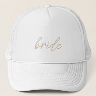 Casquette Mariage Moderne   Écriture Beige
