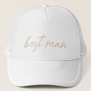 Casquette Mariage Moderne   Écriture Beige
