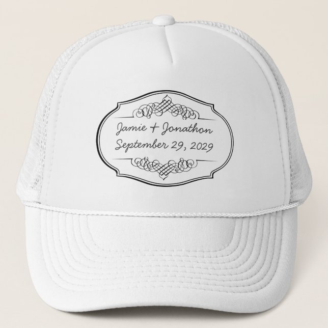 Casquette Mariages de typographie sur tableau noir (Devant)