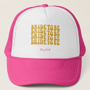 Casquette Mariée à être Gold Parties scintillant Texte avec 