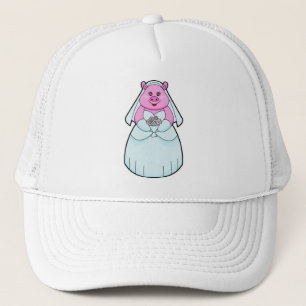 Casquette Mariée cochon au voile