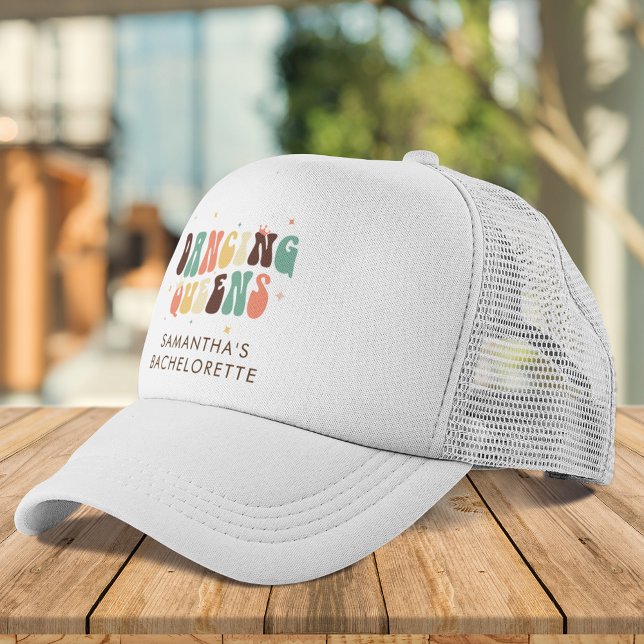 Casquette Mariée Disco Enterrée sur Mesure Reines de la Dans (Retro Bachelorette Disco Bride Dancing Queens Trucker Hat)