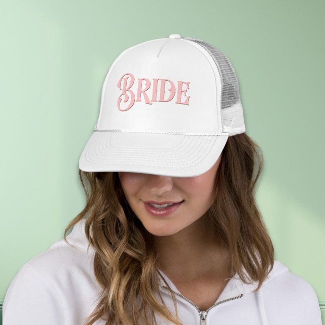 Casquette Mariée Rose Pâle Typographie Serif Rétro (Créateur téléchargé)