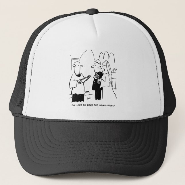 Casquette Mariée veut vérifier le petit dessin imprimé (Devant)